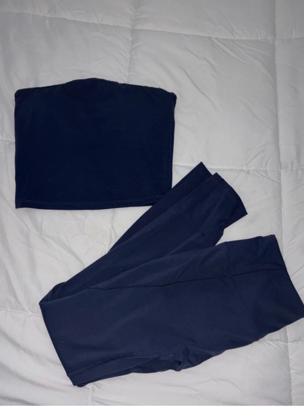 Women’s Navy Tube Top and Leggings Set